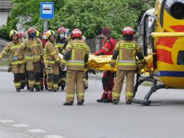 Wypadek z udziałem motocyklisty w Choruli. Lądował śmigłowiec LPR