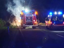 Śmierć na miejscu po czołowym zderzeniu i pożarze. Wypadek w Zawadzkiem