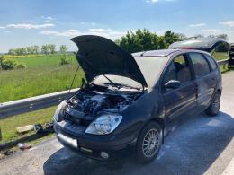 Pożar samochodu osobowego na A4. Pomogli przypadkowi świadkowie