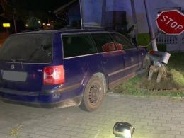 "Wypadł" z drogi... miał ponad 1,5 promila alkoholu w organizmie