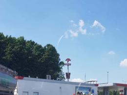 Pożar luksusowego samochodu na MOP Góra św. Anny