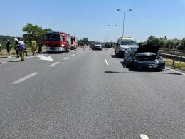 Zderzenie pojazdów na 237 km A4 - lądował LPR