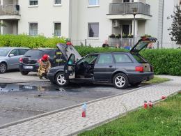 Pożar samochodu osobowego na ulicy Sieradzkiej w Opolu