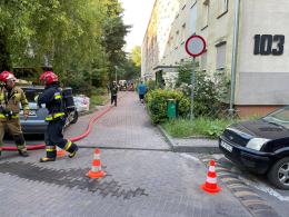Pożar w bloku przy ulicy Dambonia w Opolu. Jedna osoba została poszkodowana