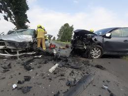 Wypadek pod Skorogoszczą. Kobieta w zaawansowanej ciąży zabrana przez LPR