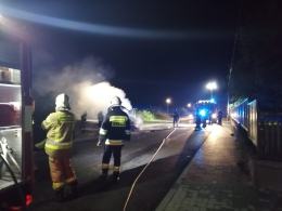 Pożar lawety w Turawie
