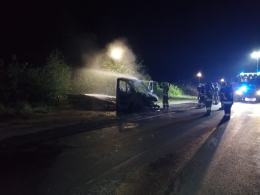 Pożar lawety w Turawie