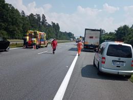 Zablokowana autostrada A4 w kierunku Katowic. Na miejscu lądował śmigłowiec LPR