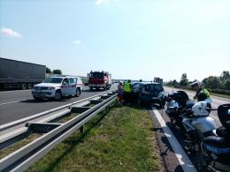 Zderzenie samochodów na opolskim odcinku A4