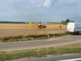 Wypadek w Opolu-Wrzoskach. Ciężko ranny mężczyzna trafił do szpitala