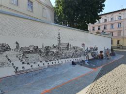 Piękna panorama Opola powstaje na murze przed Zamkiem Górnym