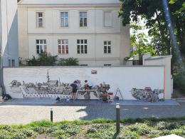 Piękna panorama Opola powstaje na murze przed Zamkiem Górnym