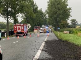 Tir wywrócił się na DK 39. Ranne dziecko i kierowca