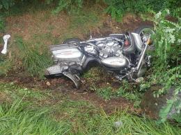 Zderzenie motocykla i osobówki w Skorogoszczy