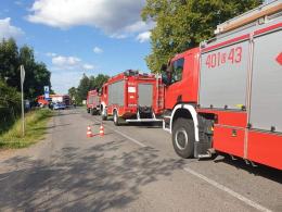 Zderzenie motocykla i osobówki w Skorogoszczy