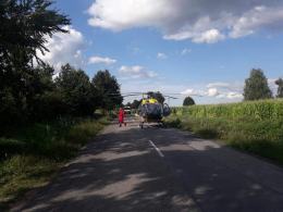 Zderzenie motocykla i osobówki w Skorogoszczy