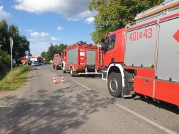 Zderzenie motocykla i osobówki w Skorogoszczy
