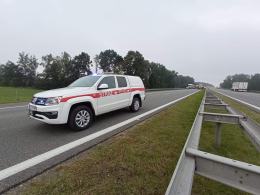Trzy samochody ciężarowe zderzyły się na A4. Autostrada zablokowana