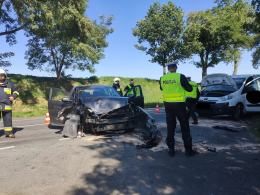 Zderzenie pojazdów na DK38 w powiecie kędzierzyńsko-kozielskim