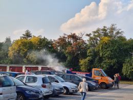 Na osiedlu Chabrów doszczętnie spłonął samochód
