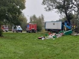 Kierowca ciężarówki uderzył w drzewo. Śmiertelny wypadek w Ujeździe