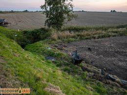 Dwie osoby trafiły do szpitala po dachowaniu pojazdu na trasie Byczyna-Kluczbork