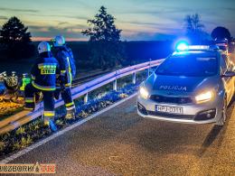 Dwie osoby trafiły do szpitala po dachowaniu pojazdu na trasie Byczyna-Kluczbork
