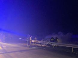 BMW spłonęło na A4