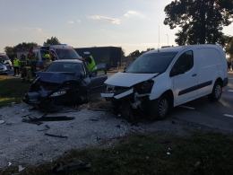 Wypadek w Biskupicach. Jedna osoba została ranna