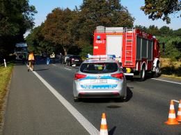 DK 94 zablokowana po zderzeniu 4 samochodów w pobliżu Izbicka