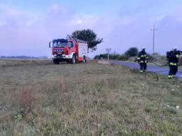 Pożar samochodu osobowego w powiecie oleskim
