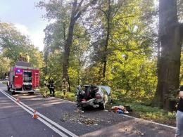 Wypadek w gminie Polska Cerekiew. Doszło do zderzenia osobówki i ciężarówki