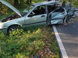 Wypadek w gminie Polska Cerekiew. Doszło do zderzenia osobówki i ciężarówki