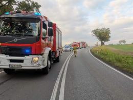 Wypadek w gminie Polska Cerekiew. Doszło do zderzenia osobówki i ciężarówki
