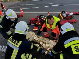 Kilkanaście zastępów straży, policja i helikopter na obwodnicy Niemodlina