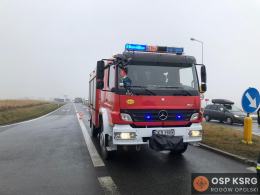 Kolizja ciężarówki, dostawczaka i osobówki w powiecie krapkowickim