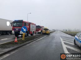 Kolizja ciężarówki, dostawczaka i osobówki w powiecie krapkowickim