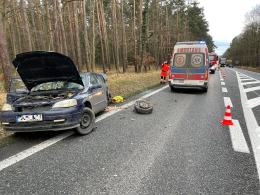 Kolizja pojazdów w Dąbrowie