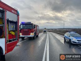 LPR lądował na DK45 w powiecie krapkowickim. Dwie osoby trafiły do szpitala