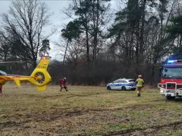 Wypadek podczas prac leśnych. Lądował śmigłowiec LPR