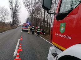 Wypadek w powiecie oleskim. Jedna osoba została ranna