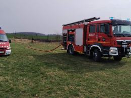 Pożar na terenie rozdzielni gazociągu wysokiego ciśnienia