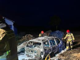Pożar samochodu w powiecie namysłowskim