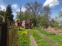 Pożar drewnianego budynku w Kędzierzynie-Koźlu