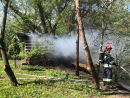 Pożar drewnianego budynku w Kędzierzynie-Koźlu