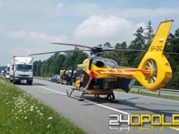Wypadek na opolskim odcinku A4. Samochód ciężarowy wypadł z drogi