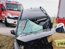 Wypadek na trasie Grodków-Nysa. Lądował LPR