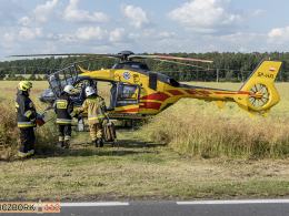 Wypadek na trasie Namysłów - Kluczbork. Lądował śmigłowiec LPR