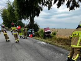 Zderzenie Opla i Forda na trasie Łosiów - Jasiona