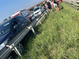 Zderzenie pojazdów i "bójka" na A4